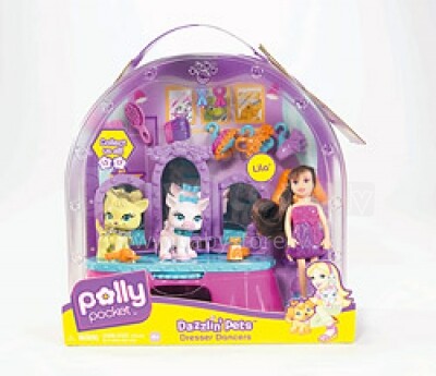 „Mattel L9810-1 POLLY POCKET ™ Dazzlin“ naminiai gyvūnai Pollia su gyvūnais