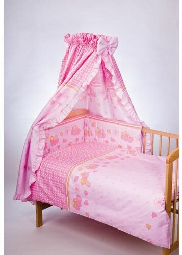 PUCHATEK  К-6 pink MISKI na CHMURKACH    gultas veļas komplekts  (lāči mākoņos) 