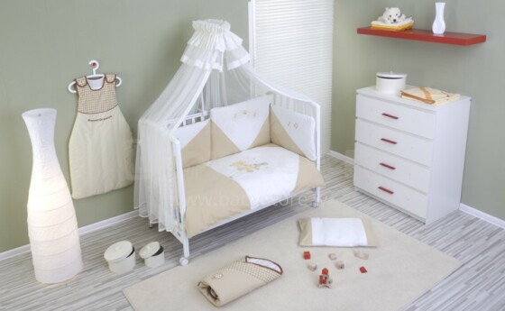 NINO-ESPANA Bērnu gultas veļas kokvilnas komplekts Baile Beige' 6+1