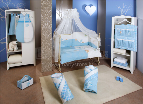 FERETTI - Bērnu gultas veļas komplekts 'Dogs Blue Prestige' TRIO 3 