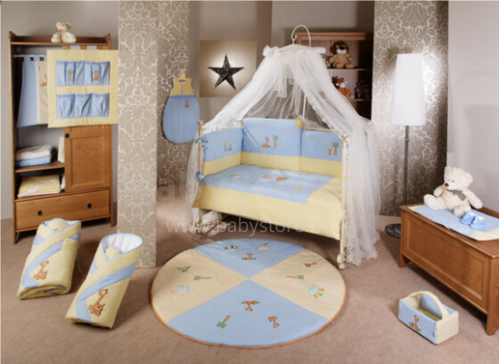 FERETTI - Bērnu gultas veļas komplekts  'Giraffe Blue Prestige'  Quartetto 4