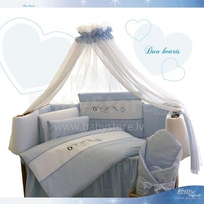 TUTTOLINA - комплект детского постельного белья 'Duo Hearts (шитье)' , одеяло+подушка, (синий цвет)