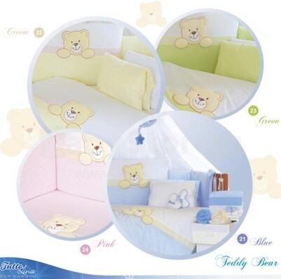 Tuttolina Teddy Bear Blue Bērnu gultas veļas komplekts virspalags + spilvendrana 135x100 