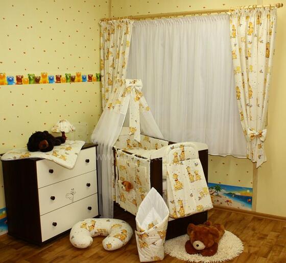 Cotton bed linen set from 4 parts Giraffe with bear K014 / K015