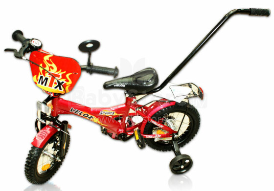 Bērnu Ritenis BMX Velo 12'' 2011 Simple Bike (velosipēds) ar pumpējamām riepām un papildus riteņiem 