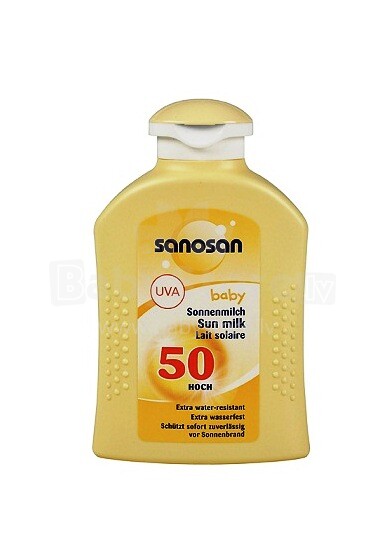 Sanosan vaikų rauginimo pienas SPF50 + 200 ml 218125005