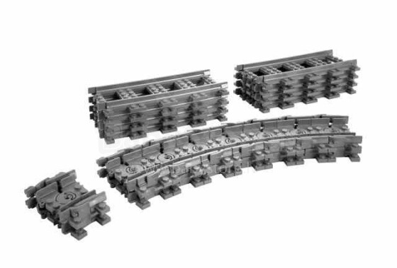 LEGO miesto traukinių lankstūs geležinkelio keliai 7499