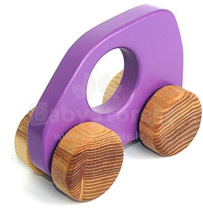 „Eco Toys Art.11007“ violetinis vaikiškas žaislinis automobilis iš medžio