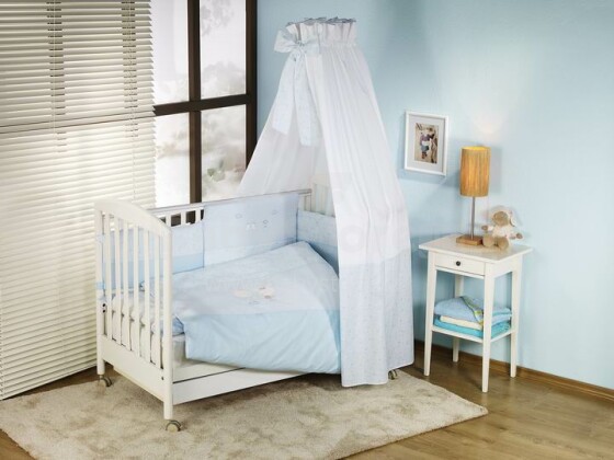 NINO-ESPANA   Bērnu gultas veļas kokvilnas komplekts  'El Amor Blue' 6+1