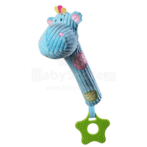 BabyOno 1126 Игрушка вельветовая с пищалкой и прорезывателем для зубов Hippo