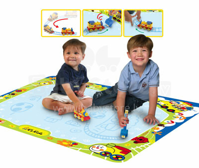 „K's KIDS“ (AD10006) - „Aqua Doodle“ lokomotyvų žaislų rinkinys „playmat 90x105“. Piešimo kilimėlis su lokomotyvu