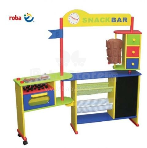„Roba Snackbar“ 22970759 Medinė vaikų virtuvė su priedais (nuotraukos)