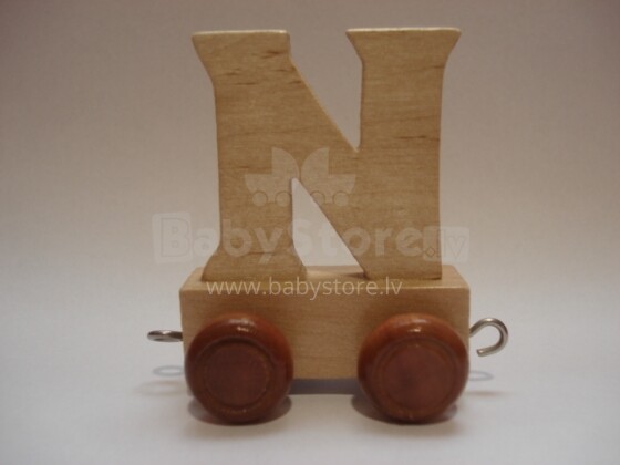Wood Toys Letter Art.23703 Деревянная буква на колёсиках