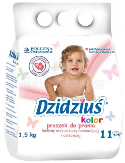 СМС Dzidzius Kolor 1,5kg Bērnu veļas mazgāšanas pulveris krāsainām drēbītēm