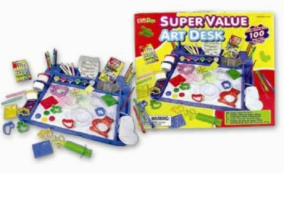 Vaikiški žaislai 68608 „Kid's Dough Big Art Center“ spalvotas tešlos plastilinas su spaudiniais ir aksesuarais daugiau nei 100 dalių