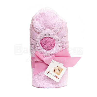 BOBOBABY - полотенце с капюшоном (розовый)