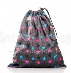 „BabyBamboo Wet Bag“ neperšlampamas krepšys naudotoms sauskelnėms (pilka su dryželiais)