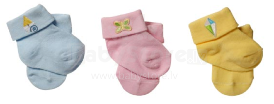 Babyono 434/01 medvilninės kojinės kūdikiams (0-6 mėn.)