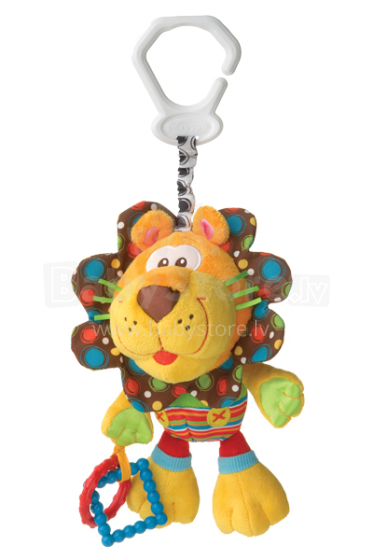 Playgro Art. 0181513 Разноцветная игрушка с клипсой и погремушками Лев