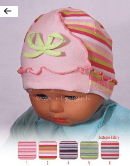 Baby Queen Sandra Art.31895 детская хлопковая шапочка с ушками Весна-лето