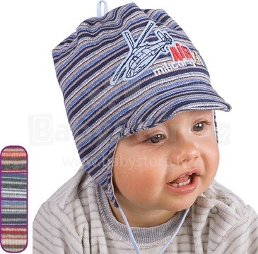 Pupill Serafin 11S Bērnu kokvilnas cepure ar austiņiem Pavasaris-vasara