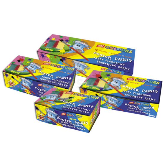 Easy Stationery Booster Paints 45720 Детские цветные краски гуашь - упаковка 10 шт.