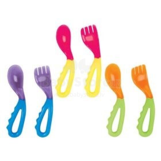 Sassy Flexi grip Fork and Spoon -Karote un Dakšiņa speciālas formas, mīkstā