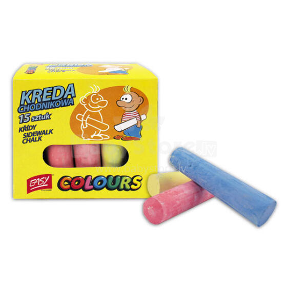 Easy Stationery KREDA 88305 цветные классические мелки - упаковка 15 шт.