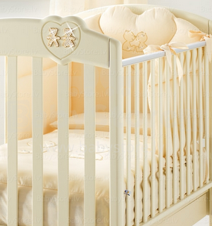 Lettino Baby Expert Lui&Lei Panna Oro Детское эксклюзивное постельное бельё Lui e Lei, цвет: Молочный/золотой