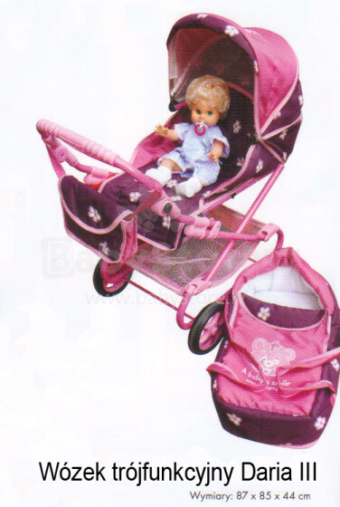 Wokke Pram Doll Daria III  коляска для куклы с сумкой