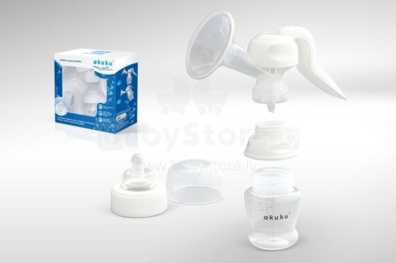 AKUKU A0140 WhiteKomplekts Manuālais piena pumpis / laktators ar silikona uzgali un piederumiem