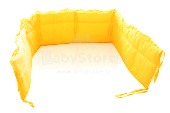 MimiNu Honey Yellow Бортик-охранка для детской кроватки 180 cm C рюшей 180 см