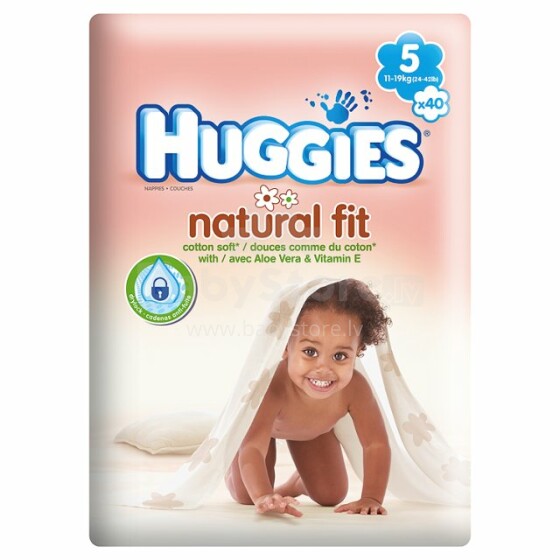 „Huggies Natural Fit“ vystyklai 5 (11-19 kg) 40 vnt.
