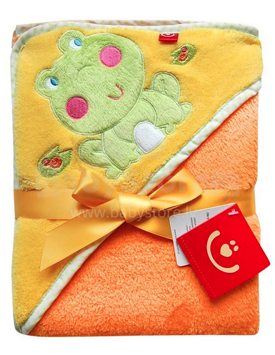 „BOBAS termofrotte OKR-MF Box Fleece“ kilimėlis / rankšluostis su gobtuvu ir aplikacija76x80 cm