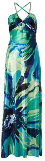 MORGAN & CO Ladies Backless Lime Silk Print Hailey Logan  Kleita