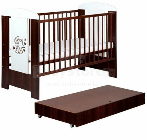 Klups Safari Bear Bērnu gultiņa ar atvilktni