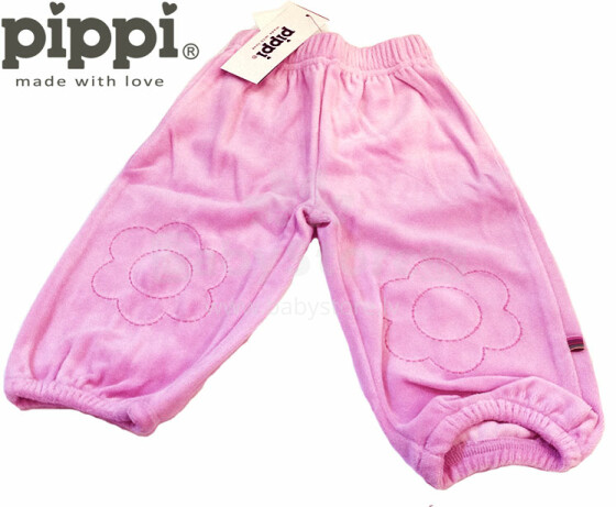Pippi детские велюровые штанишки с цветочком