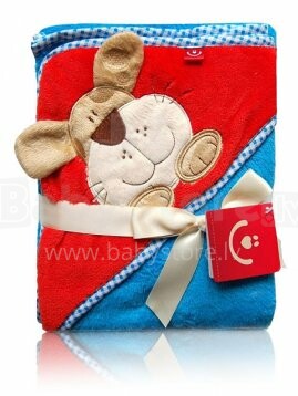 „BOBAS termofrotte OKR-MF Box Fleece“ kilimėlis / rankšluostis su gobtuvu ir aplikacija76x102 cm