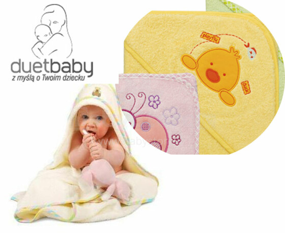 Duetbaby Art.315 Baby Hooded Towel 80x80 Beige