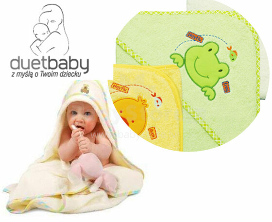 Duetbaby 215 Frote Dvielis ar kapuci 80x80 cm