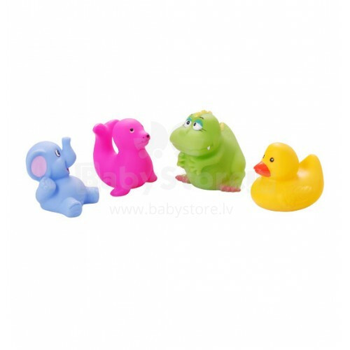 BabyOno Art.866 Игрушки для для ванной и купания животные (к-т 4шт.) в сумочке