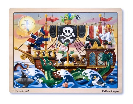 Melissa & Doug Deluxe Wooden 48-Piece Jigsaw Puzzle - Pirates