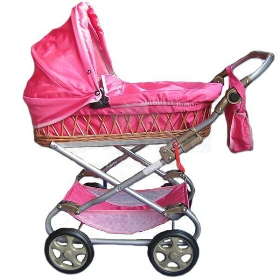 „Wokke Pram Doll“ vežimėlis „Monika Classic“ lėlių vežimėlis su krepšiu