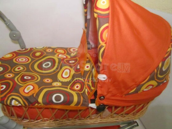 „Wokke Pram Doll“ vežimėlis „Monika Classic“ lėlių vežimėlis su krepšiu