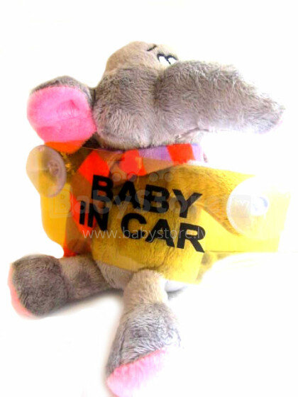 4Kids BABY ON BOARD - Ženklelis su pompa + minkštas daiktas