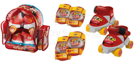 Mondo Disney 84637 Cars Детские Ролики + Комплект защиты для роликов Тачки