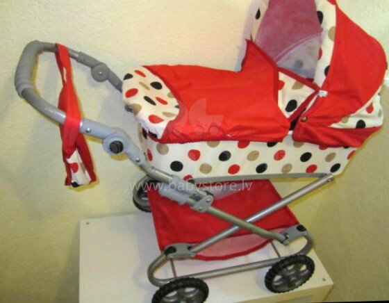 „Wokke Pram Doll“ vežimėlis „Daria Classic“ lėlių vežimėlis su krepšiu