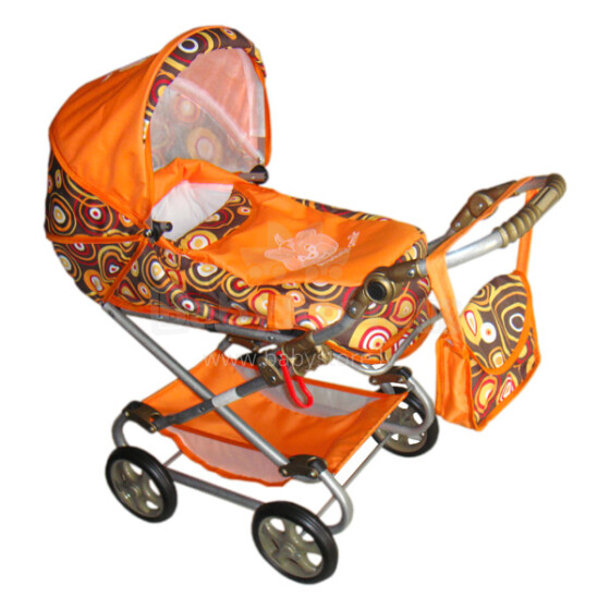 „Wokke Pram“ lėlių vežimėlis „Daria III Purple Classic“ lėlių vežimėlis su krepšiu
