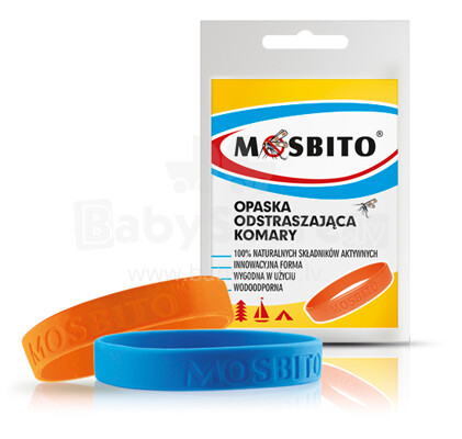 Mosbito Силиконовые браслеты от комаров для детей и взрослых 1шт.