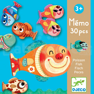 Djeco attīstoša rotaļlieta bērniem Zivtiņas DJ08169 Memo Fish